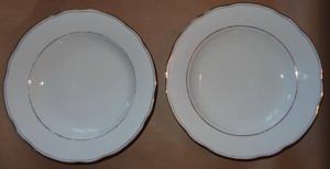 CM Rheinpfalz Hartporzellan Germany Suppenteller 2Stück Porzellan weiß Goldrand gut erhalten Teller 