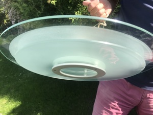 Halogen Esstischlampe mit Glasschirm,  Bild 1
