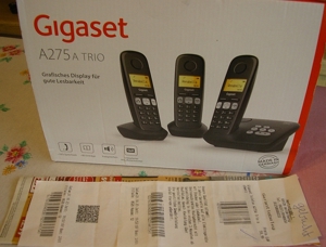 Gigaset Trio A275A 3x Funktelefone mit Anrufbeantworter