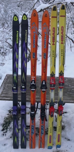 3 Paar Ski: Völkl 175 cm, Völkl Carver 180 cm, Head TR12 185 cm