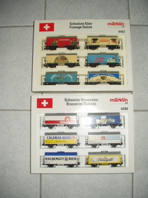 Märklin HO neu Schweizer Kühlwagen 4490 u.4493 u.Lok neu 218 DB