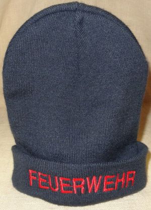 KMA Beechfield 845 Mütze Strickmütze blau Damen Herren Acryl Feuerwehr kaum getragen Mütze 