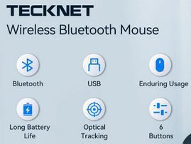 TECKNET EWM01832 Bluetooth Mouse 2.4G 4000DPI_6 Knöpfe_neuwertig Bild 4