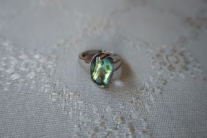 Abalone Ring 925er Silber rhodiniert oval Größe 17 QVC Bild 1