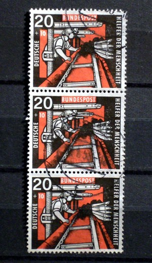 Briefmarken: BRD 1957  1.10. Wohlfahrt Kohlebergbau Bild 1