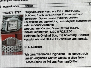 Cartier Lady Panthere Edelstahl Damenuhr Damen ,Box,Echtheitszertifikat DEFEKT Bild 3