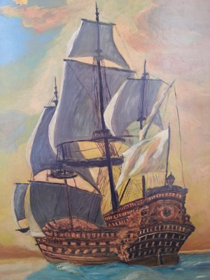 Ölgemälde Segelschiff" Bild 2