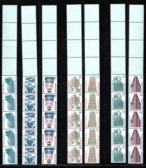 Bund Sehenswürdigkeiten Satz, RE 5+4 Leerfelder Postfrisch Briefmarken