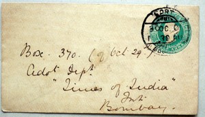 Briefmarken: Indien  Ganzsache QV 1901 Bild 1