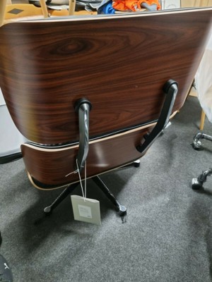 Lounge Chair XL + Ottomane Santos Palisander Leder schwarz Bild 2