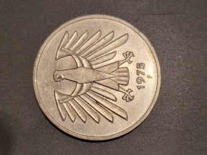 5 DM Münze von 1975 F sehr gut erhalten Bild 2