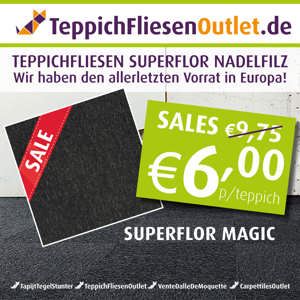 Superstarke Original-Superflor-Nadelfilz-Teppichfliesen 