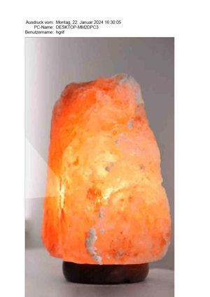 Kristallsalz Lampe 2Kg Salzleuchte Salzsteinlampe  (stimmungsvolles Licht) incl. Leuchtmittel 2700 K Bild 1