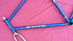 Fahrrad Rahmen Bianchi Columbus Rennrad außergewöhnlich in BLAU Bild 5