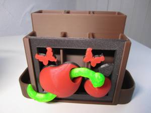 Apfel mit Wurm, Rahmen Smartphone Halter, Schlüssel Ablage, Bild Bild 8