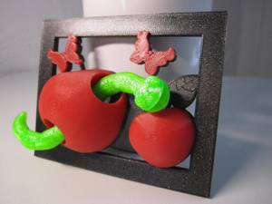 Apfel mit Wurm, Rahmen Smartphone Halter, Schlüssel Ablage, Bild Bild 2