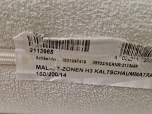 Kaltschaummatratze 7 Zonen 200x160cm Bild 4