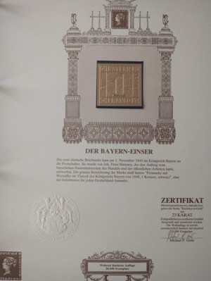 34er Gold-Briefmarken-Collection 23 Karat  Raritäten in Gold  Bild 4