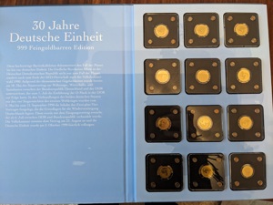 24 Stück 999er Feingoldbarren Edition Deutsche Einheit Bild 1