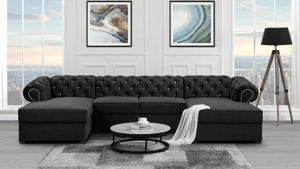 Ecksofa mit Schlaffunktion  Sofa Chesterfield  Couch   Wohnzimmer Bild 1