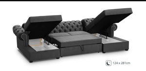 Ecksofa mit Schlaffunktion  Sofa Chesterfield  Couch   Wohnzimmer Bild 5
