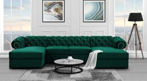 Ecksofa mit Schlaffunktion  Sofa Chesterfield  Couch   Wohnzimmer Bild 7