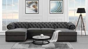 Ecksofa mit Schlaffunktion  Sofa Chesterfield  Couch   Wohnzimmer Bild 4