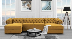 Ecksofa mit Schlaffunktion  Sofa Chesterfield  Couch   Wohnzimmer Bild 6