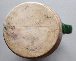 Krug aus Ton Keramik - Höhe ca. 30 cm, grün hellbraun Bild 5