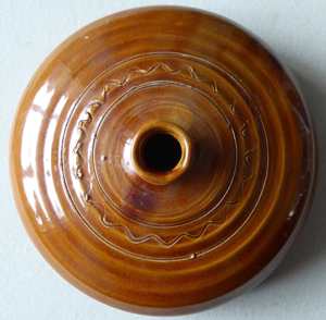 Ungewöhnliche Vase aus Ton Keramik - Höhe ca. 9 cm, braun Bild 2