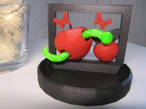 Apfel mit Wurm, Rahmen Smartphone Halter, Schlüssel Ablage, Bild Bild 4