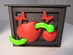 Apfel mit Wurm, Rahmen Smartphone Halter, Schlüssel Ablage, Bild Bild 5