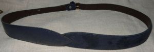 GK Gürtel Ledergürtel dunkelblau 86x1,5 4,8 Textilleder unbenutzt sehr gut erhalten Kleidung Damen