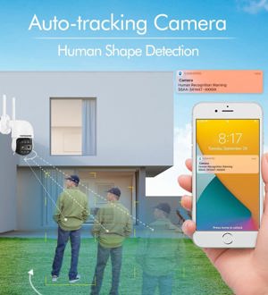 Kamera PTZ Überwachungskamera WLAN mit Dual-Objektiv NEU Bild 4