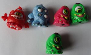 Ü-Ei 802 2003 Looky Lookies Glozilla 705859 Blinky 610841Blinky 705866 Pupillo  5Figuren