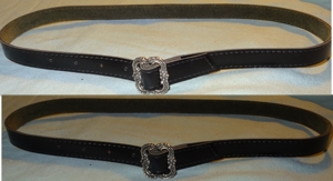       GK Gürtel Damengürtel Gr38 Textilleder schwarz olivgrün kaum benutzt sehr gut erhalten Kleidun Bild 7
