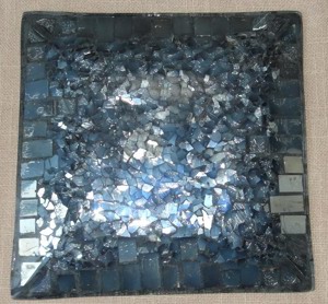 DL Servierteller Schale Glas Spiegelmosaik 20x20 kaum benutzt einwandfrei erhalten Dekoration Winter
