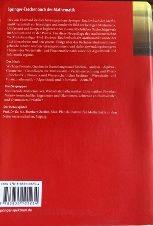 Springer- Taschenbuch der Mathematik 3. Auflage Bild 2