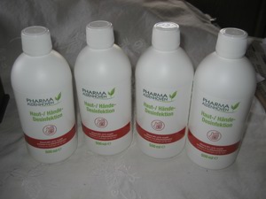 4x Hygienische HandDesinfektion flüssig (500 ml) mit 96 % Ethanol