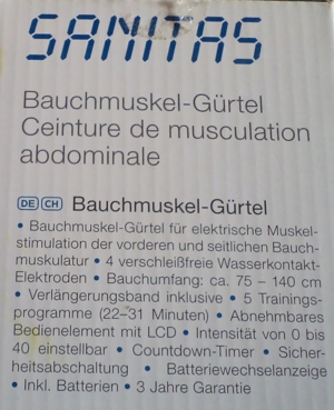 Original Marken Bauchmuskel-Gürtel SANITAS SEM 35, Bauchtraining, Muskelstimulation, 1a Zustand Bild 4