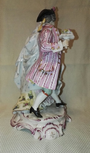 Uralte Porzellanfigur  ROKOKO FIGURENGRUPPE - GALANTES PAAR  mit Stempel Bild 4