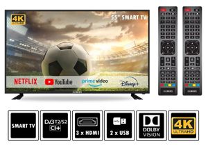 55" Smart TV Fernseher DVB-T2 S2 CI+ DVC 4K Ultra HD (UHD) Bild 1