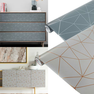 Klebefolie Möbelfolie Selbstklebefolie Dekofolie geometrische Muster Silber Grau Gold Hellgrau DIY