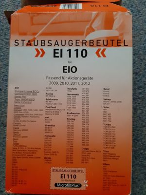 20 Staubsaugerbeutel EI110 für EIO Bild 2