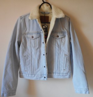 Damen Levi s Jeansjacke Sherpa Jacket Trucker mit Fell xs