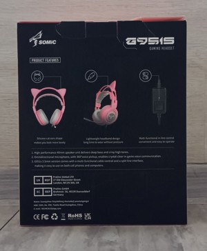 Somic G951S Gaming Headset pink cat. Bild 4