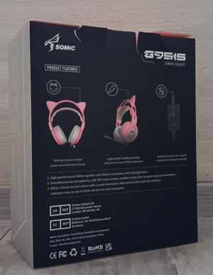Somic G951S Gaming Headset pink cat. Bild 3