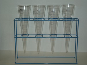Gestell    Ständer für 4 Sedimentiergefäße nach Imhoff (Labormaterial) Bild 1