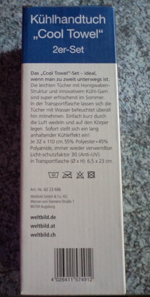Marken Kühlhandtuch "COOL TOWEL" 2er Set   nagelneu   unbenutzt   versiegelt   OVP Bild 2