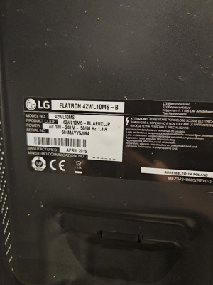 42" LG Flatron 42WL10MS-B Monitor Bildschirm mit Displaybruch defekt für Bastler Ersatzteile Bild 2
